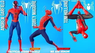 Spider-Man Face-Off: TOM HOLLAND vs TOBEY MAGUIRE vs ANDREW GARFIELD in Fortnite