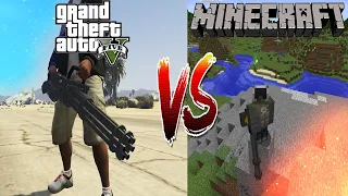 GTA 5 MINIGUN VS MINECRAFT MINIGUN WHICH IS BEST?