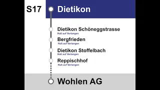 AVA Ansagen » S17 Dietikon — Bremgarten West — Wohlen AG | SLBahnen