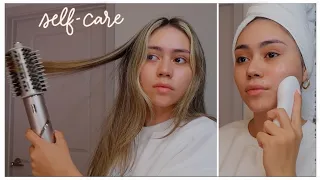 skin care & hair care routine 🥰 | self-care day 🤍