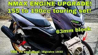 NMAX 2021 ENGINE UPGRADE | 155 to 190cc | JVT RS8 | Jvt v3 full titanium pipe | TRF +4 segunyal