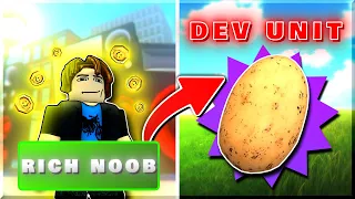 Rich Noob Got The Secret Dev Only Unit! In Skibidi Tower Defense Roblox (part 3)
