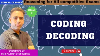 Reasoning class 2 || Coding Decoding by  Tarsem Sir || Reasoning for all competitive exams #youtube