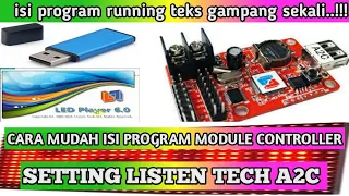 cara  program atau transfer file module controler  running teks  LISTEN TECH A2C pakai flashdisk