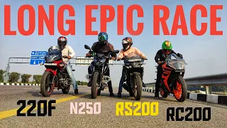 Pulsar N250 vs Rc 200 vs Rs 200 vs Pulsar 220F || Iss bike ne toh KTM ko takkar de diya 😱😱 ||