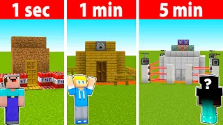 BASE PIÙ SICURA 5 SECONDI vs 1 MIN vs 5 MIN in MINECRAFT!