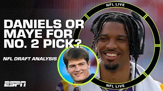 Drake Maye or Jayden Daniels for the No. 2 pick? 🤔 + Caleb Williams' future in Chicago 🔮 | NFL Live