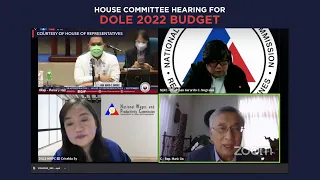 House committee hearing for DOLE 2022 budget