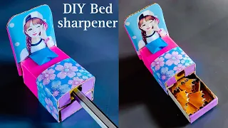 How to make Cute Bed Sharpener box from matchbox | DIY sharpener |  #crafts  #bestoutofwaste DIY