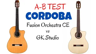 #DADGADTEST A-B Cordoba Fusion Orchestra CE vs Cordoba GK Studio - Nylon Cordoba Guitars (Dolcezza)