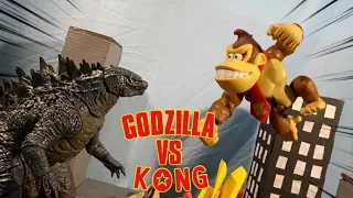 Godzilla vs Donkey Kong (stopmotion)