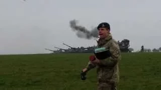 Artillery live fire exercise Salisbury Plain 19/03/2015