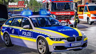 NOTRUF 112 #13: Verkehrsunfall auf der Hauptstraße: Person eingeklemmt | Feuerwehr Simulation 2