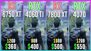 RX 6750 XT vs RX 4060 TI vs RX 7800 XT vs RTX 4070 - Test in 12 Games
