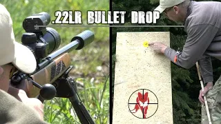 .22lr trajectory test. Shooting from 50 - 150m. bullet drop.