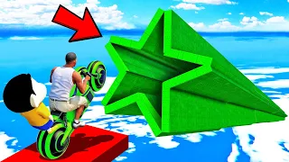 SHINCHAN AND FRANKLIN TRIED IMPOSSIBLE DEEPEST STAR GREEN TUNNEL PARKOUR CHALLENGE GTA 5