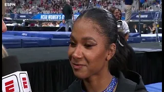 UCLA’s Jordan Chiles discusses floor and bars titles at NCAA Championships