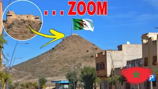 زووم من مدينة أحفير المغربية للأراضي الجزائرية بوكانون الحدود البرية المغرب والجزائر FRONTIÈRE MAROC