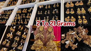 2 To 21 Grams Gold Jimiki Designs #NSK Gold Temple Jewellery  | Bridal Jumka Chandbali Kerala Studs