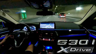 AUTOBAHN POV NIGHT DRIVE - 2023 BMW 5 Series (G31 LCI) Touring 530i XDrive