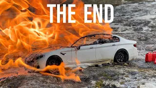 BMW M5 f90, BURN CLEAR! set fire to the plasticine car