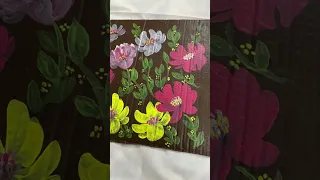 Painting on a cardboard box/acrylic/easy step by step painting