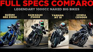 2022 Suzuki GSX S1000 vs Kawasaki Z1000R vs Yamaha MT10 vs Honda CB1000R | Full Specs Comparo 🔥