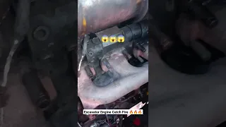 Excavator Engine Catch Fire😱😱😱😱