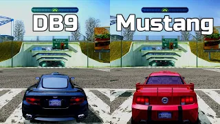 NFS Most Wanted: Aston Martin DB9 vs Ford Mustang GT - Drag Race