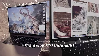  macbook pro unboxing (space grey) 💻 | accessories + princess aesthetic customization 👑🎠🎀