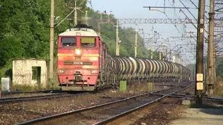 Тепловоз 2ТЭ116-795 на ст. Раазику / 2TE116-795 passing Raasiku station