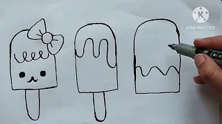 how to draw cute ice-cream, kids Drawing activities, kids learning video.