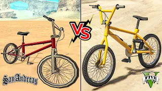 GTA SAN ANDREAS BMX VS GTA 5 BMX - (WHICH IS THE BEST OF THE BEST?)