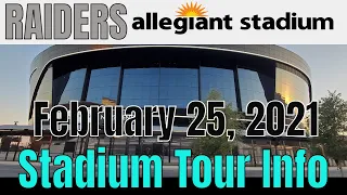Las Vegas Raiders Allegiant Stadium  Tour Update 02 25 2021