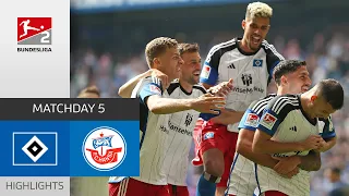 HSV conquer 1st place | Hamburger SV - Hansa Rostock 2-0 | Highlights | Matchday 5 - Bundesliga 2