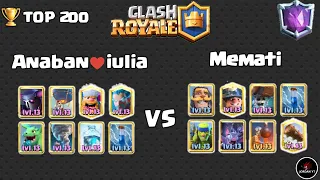 Top Global Gameplay Anaban♥️iulia VS Memati [ TOP 200 ] | CLASH ROYALE