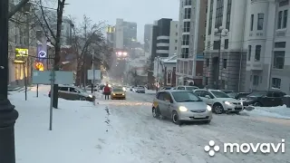 Снег и метель в Хабаровске. Хабаровский край 22.11.2021