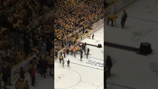 Nashville Predators advance to the Stanley Cup Finals, are presented Clarence Campbell Bowl