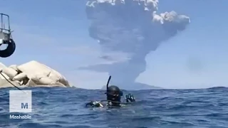 Divers capture video of Mount Shindake eruption in Japan | Mashable