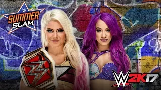 Raw Women’s Champion Alexa Bliss vs Sasha Banks WWE Summerslam 2017 PPV WWE 2K17 Simulation