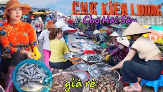 Cười Tưng Bừng Mấy Chị Gái Chợ Hải Sản Giá Rẻ Chợ Kiên Lương Kiên Giang