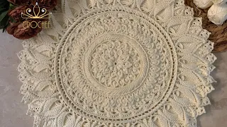 سجادة أو مفرش كروشيه بطريقة الماندالا الرائعة بالتفصيل للمحترفات  (١) / 3Dcrochet