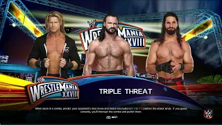 "WWE 2K23 Triple Threat Showdown: Dolph Ziggler vs. Drew McIntyre vs. Seth Rollins!"