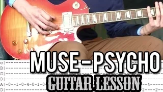 Muse - Psycho - Full Guitar Lesson (With Tabs)