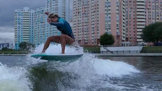 Лучшие катера для вейксерфинга. Катер SUPRA SA. River surf in Moscow