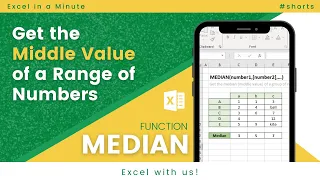 MEDIAN FUNCTION IN EXCEL #SHORT