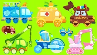 Car Truck Kids | Fire Truck, Ambulance, Police Car, Steamroller, Excavator | For Kids Cartoon