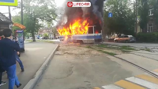 В Новочеркасске сгорел трамвай