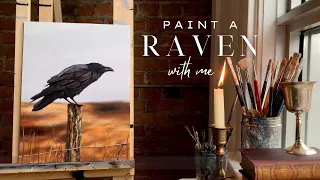 Paint a Realistic Raven in Oil 🖤 Moody & Mesmerizing | Easy Step-by-Step Guide!