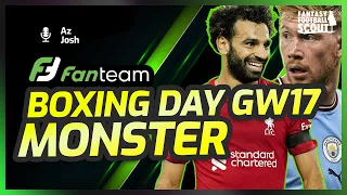 Fanteam: Boxing Day GW17 Monster Team Selection | Fanteam 22/23